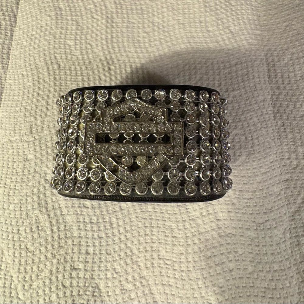 Harley-Davidson Silver Rhinestone Bracelet
